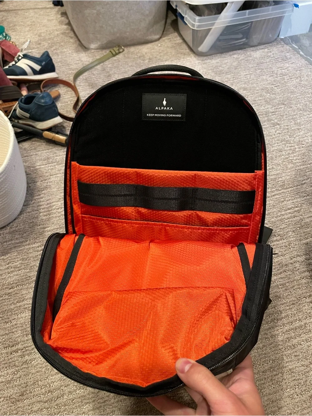 Black Men's Backpack - Streamlined Daily Carry Alpaka elements pro